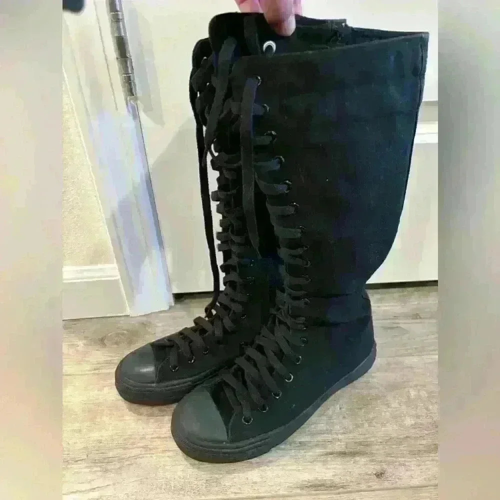 Yuabu lace up black shoe boots size 38 - Picture 6 of 7